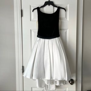 Alyce Paris Black Velvet & White Cocktail Dress